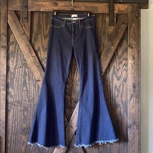 Judy Blue Lily Mid Rise Raw Hem Flare Jeans size 9/29